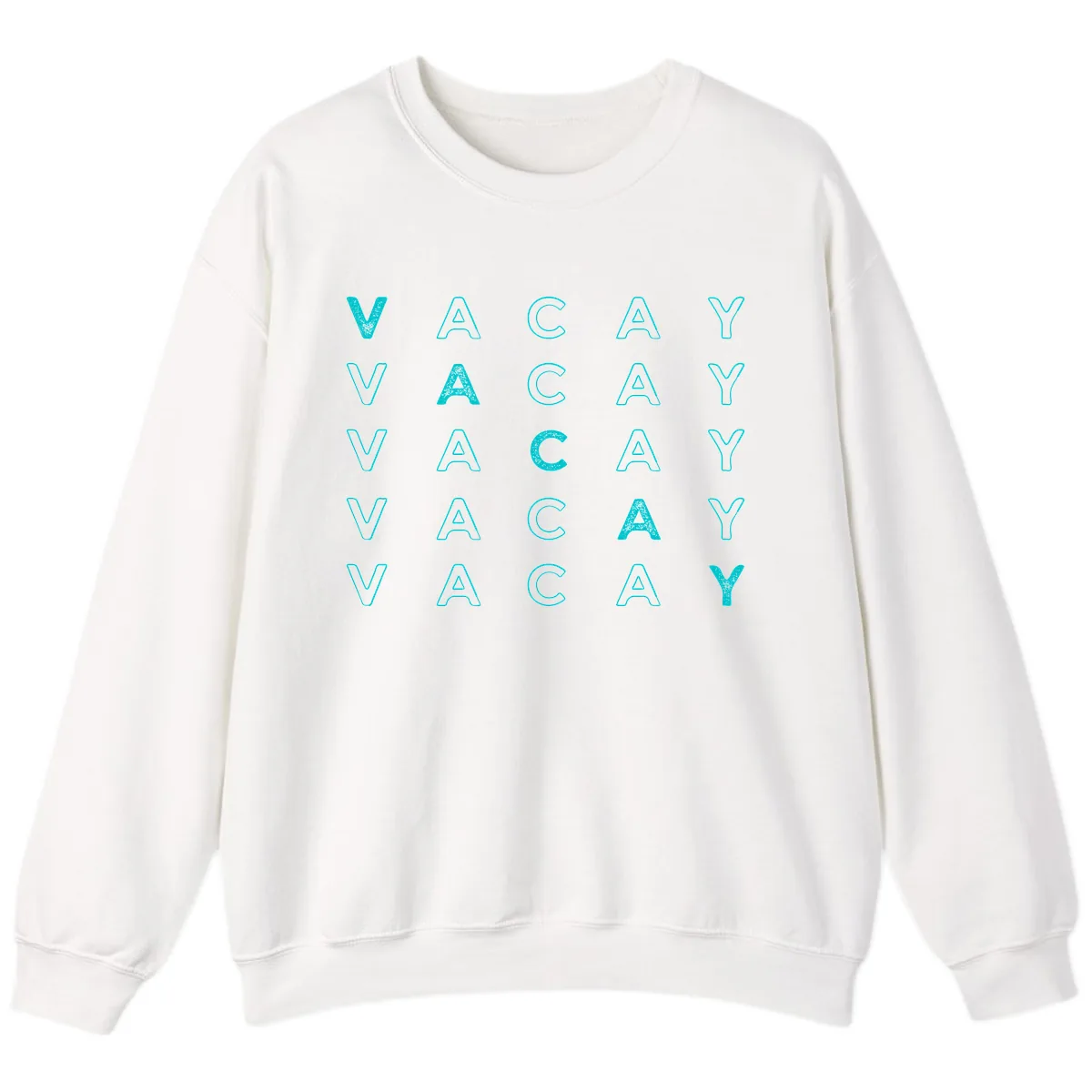Vacay Repeat Pattern Sweatshirt in White