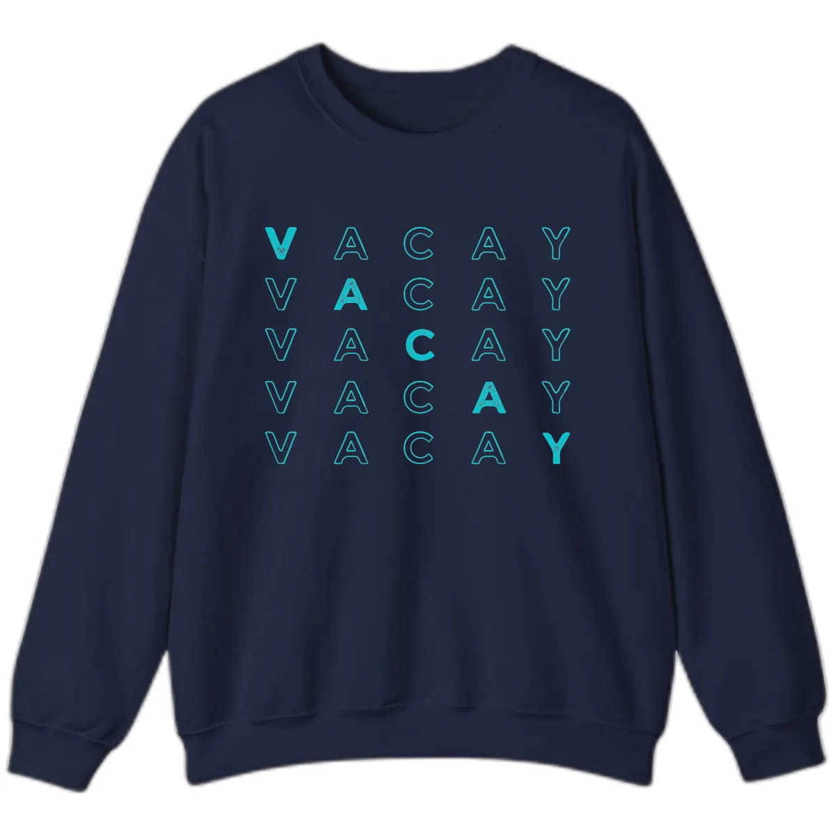 Vacay Repeat Pattern Sweatshirt in Navy