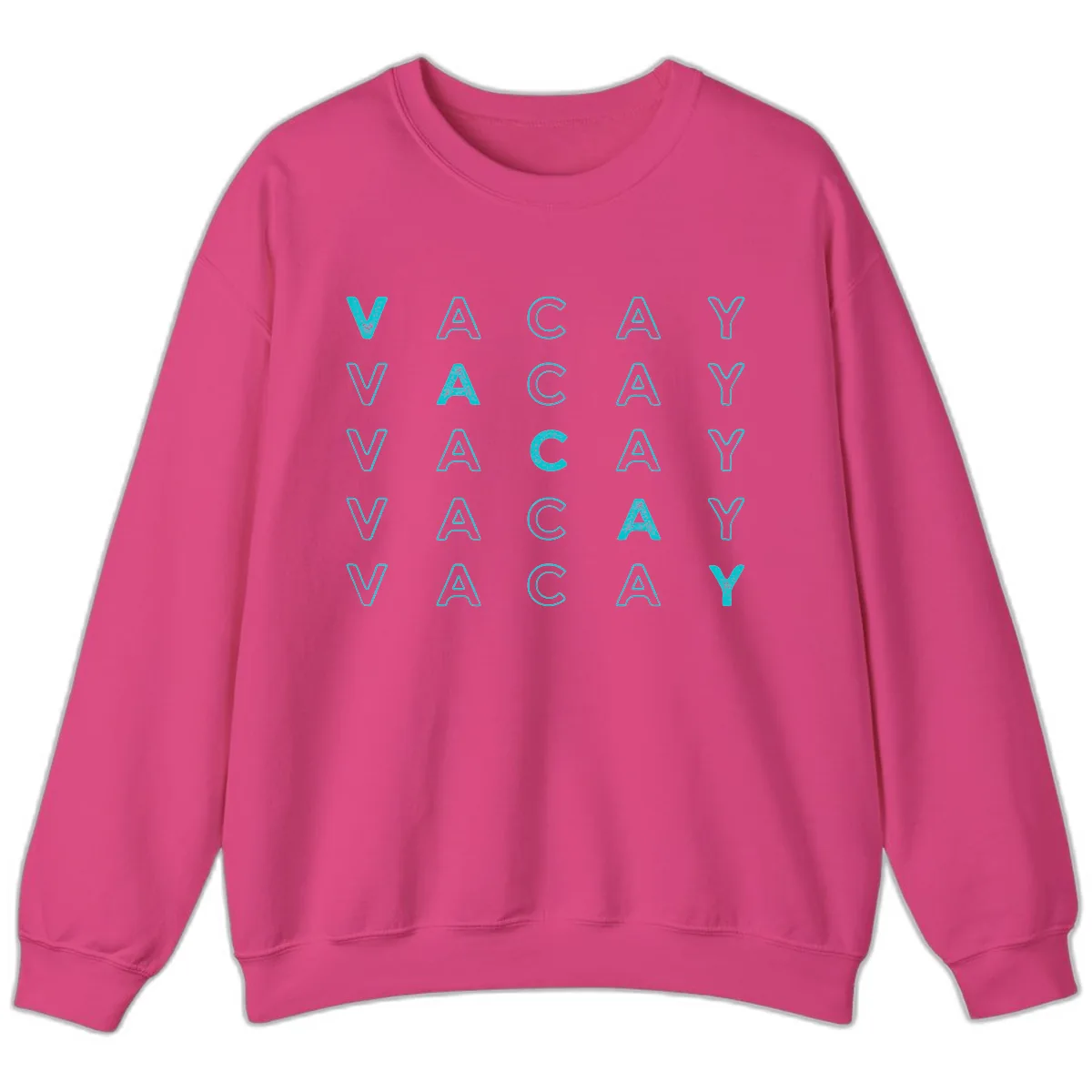 Vacay Repeat Pattern Sweatshirt in Heliconia