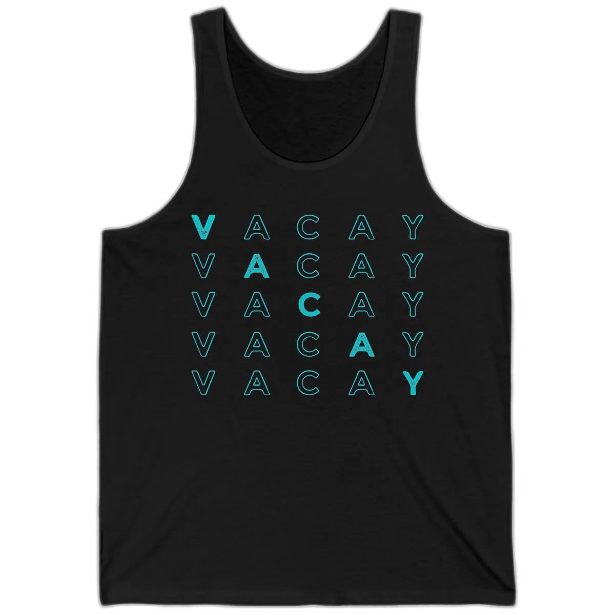 Vacay Repeat Pattern Tank in Black