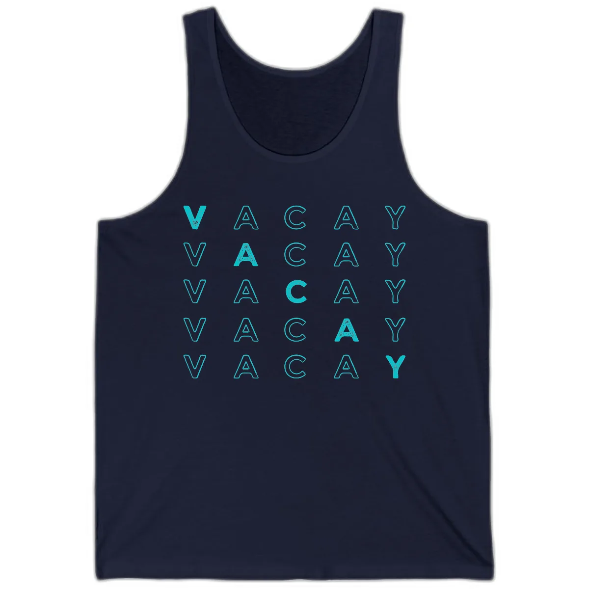 Vacay Repeat Pattern Tank in Navy