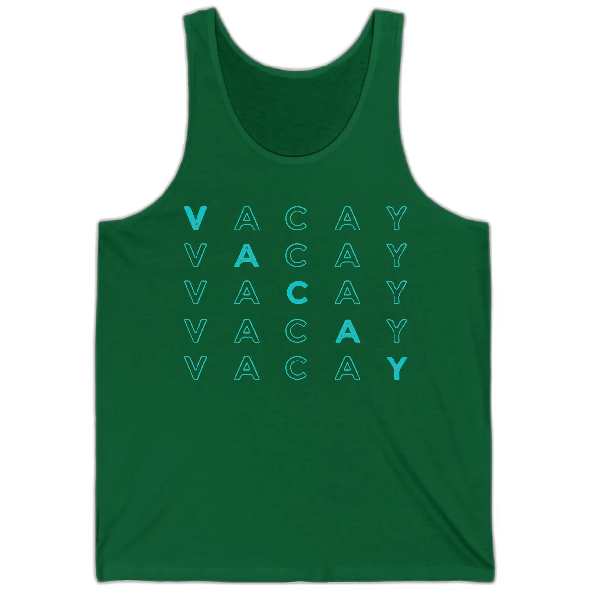 Vacay Repeat Pattern Tank in Kelly
