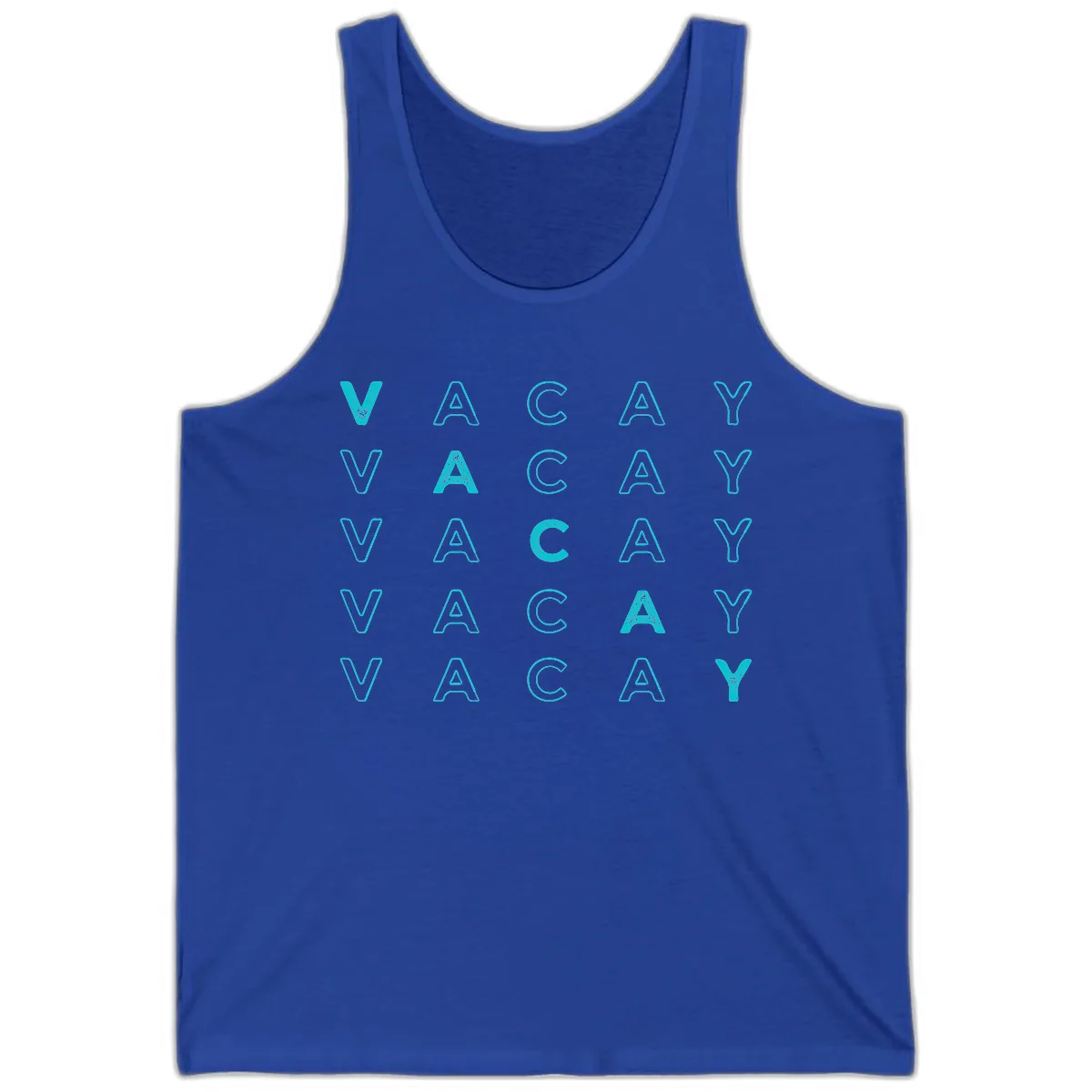 Vacay Repeat Pattern Tank in True Royal