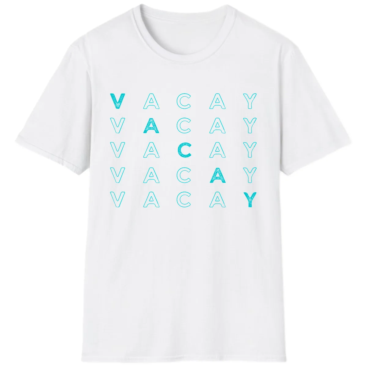 Vacay Repeat Pattern T-Shirt in White