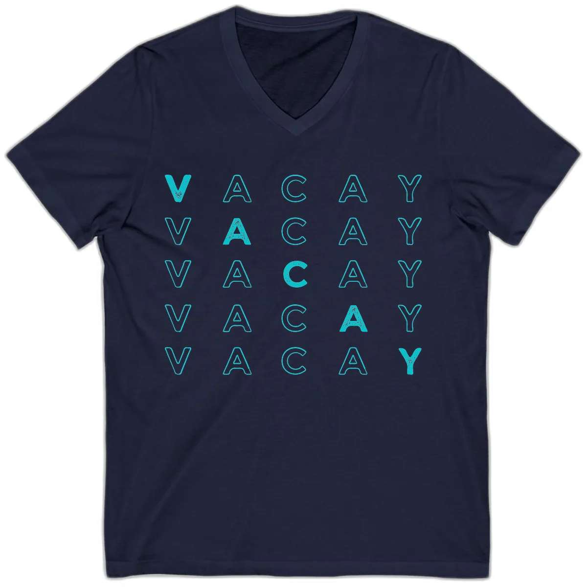 Vacay Repeat Pattern V-Neck in Navy