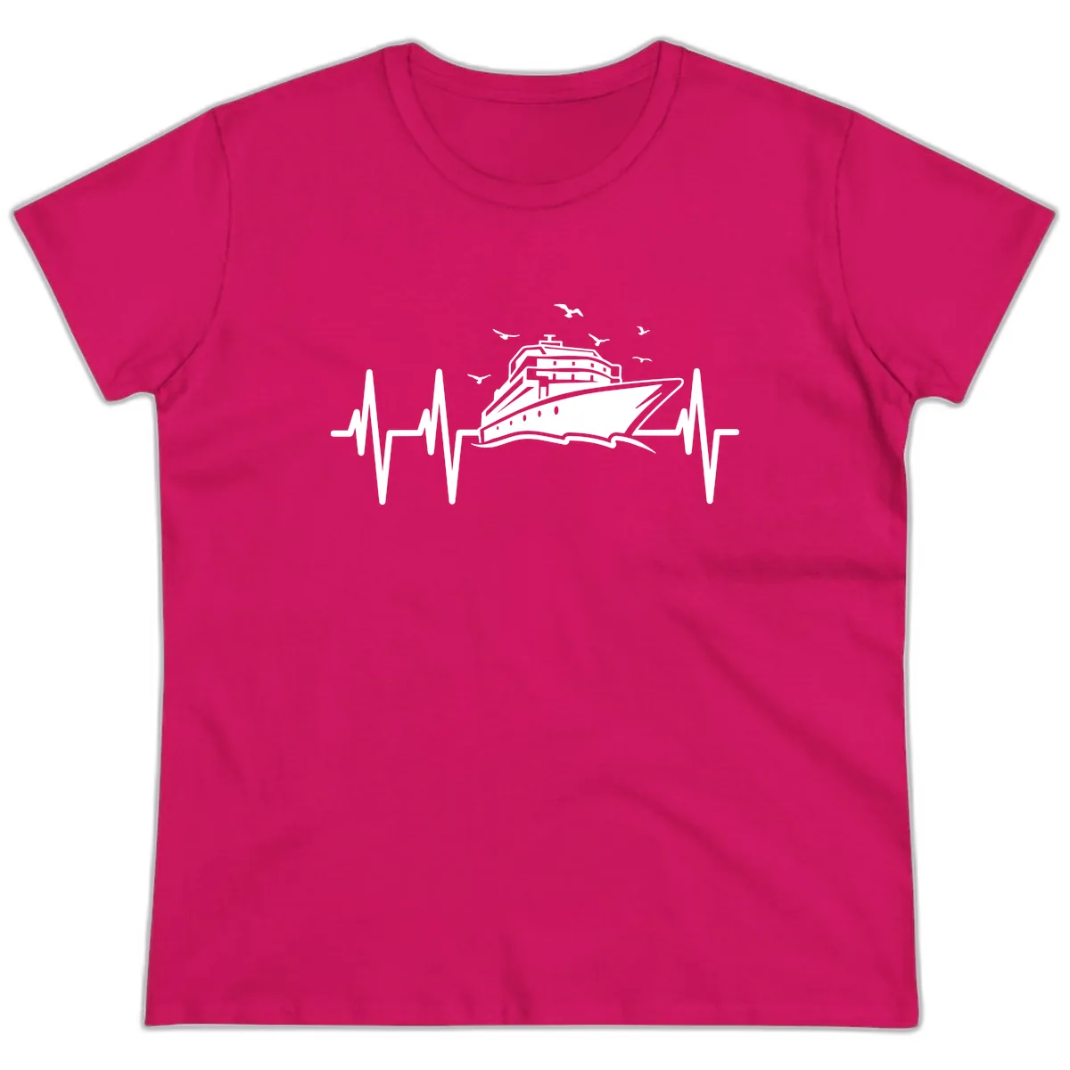 Cruise Heartbeat Ladies Tee in Heliconia