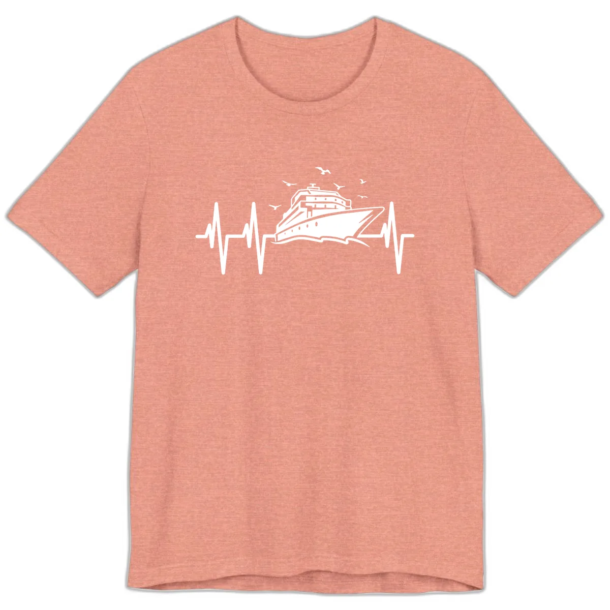 Cruise Heartbeat Premium T-Shirt in Heather Sunset