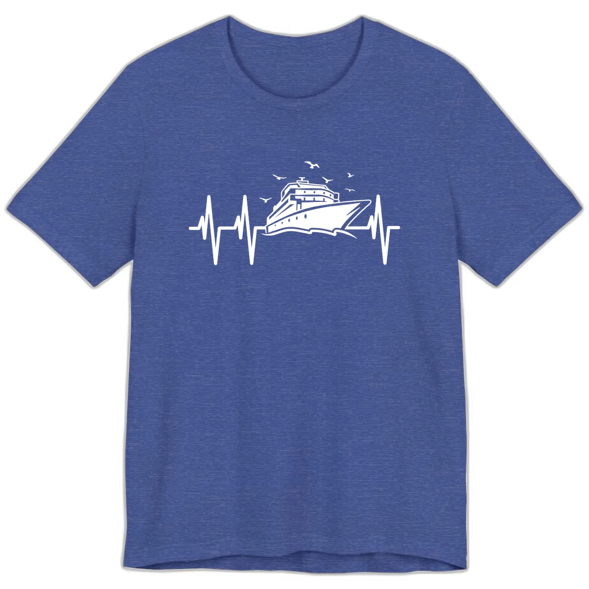 Cruise Heartbeat Premium T-Shirt in Heather True Royal