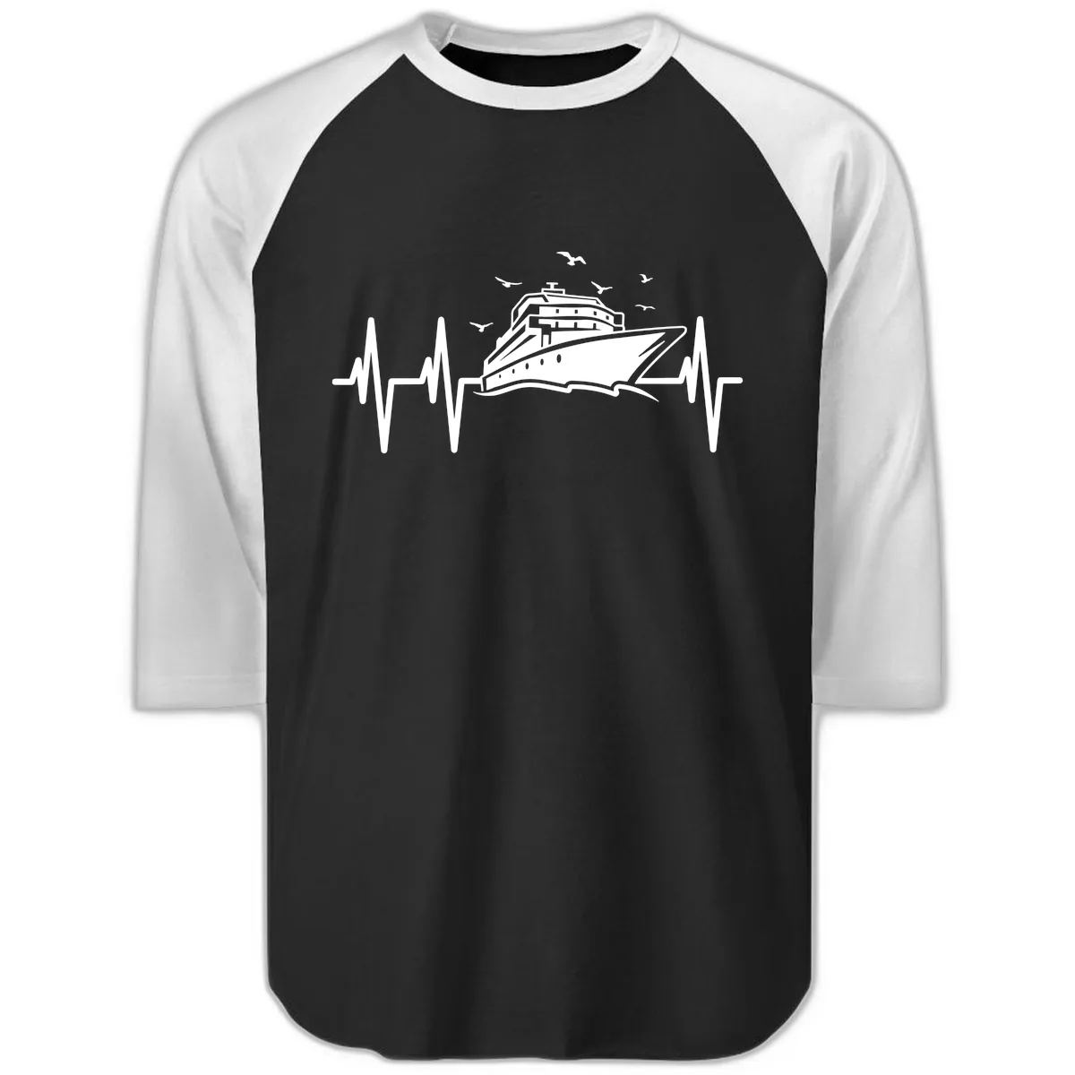 Cruise Heartbeat Raglan 3/4 in Black White