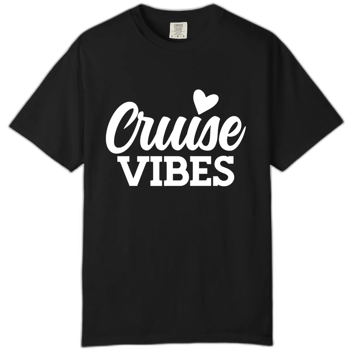 Cruise Vibes Heart Comfort Color in Black