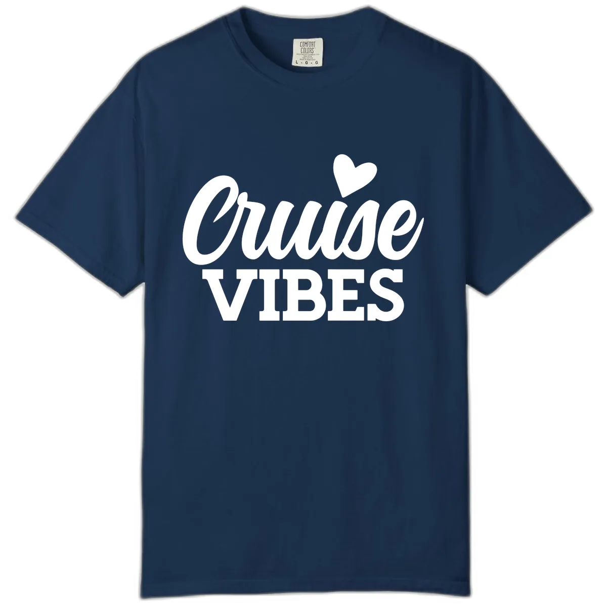 Cruise Vibes Heart Comfort Color in Navy