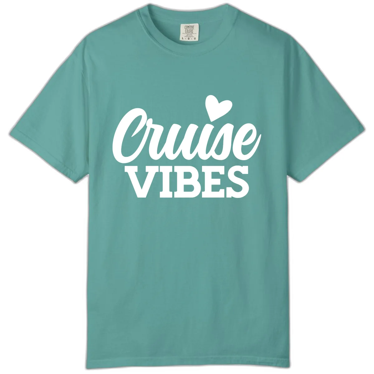 Cruise Vibes Heart Comfort Color in Seafoam