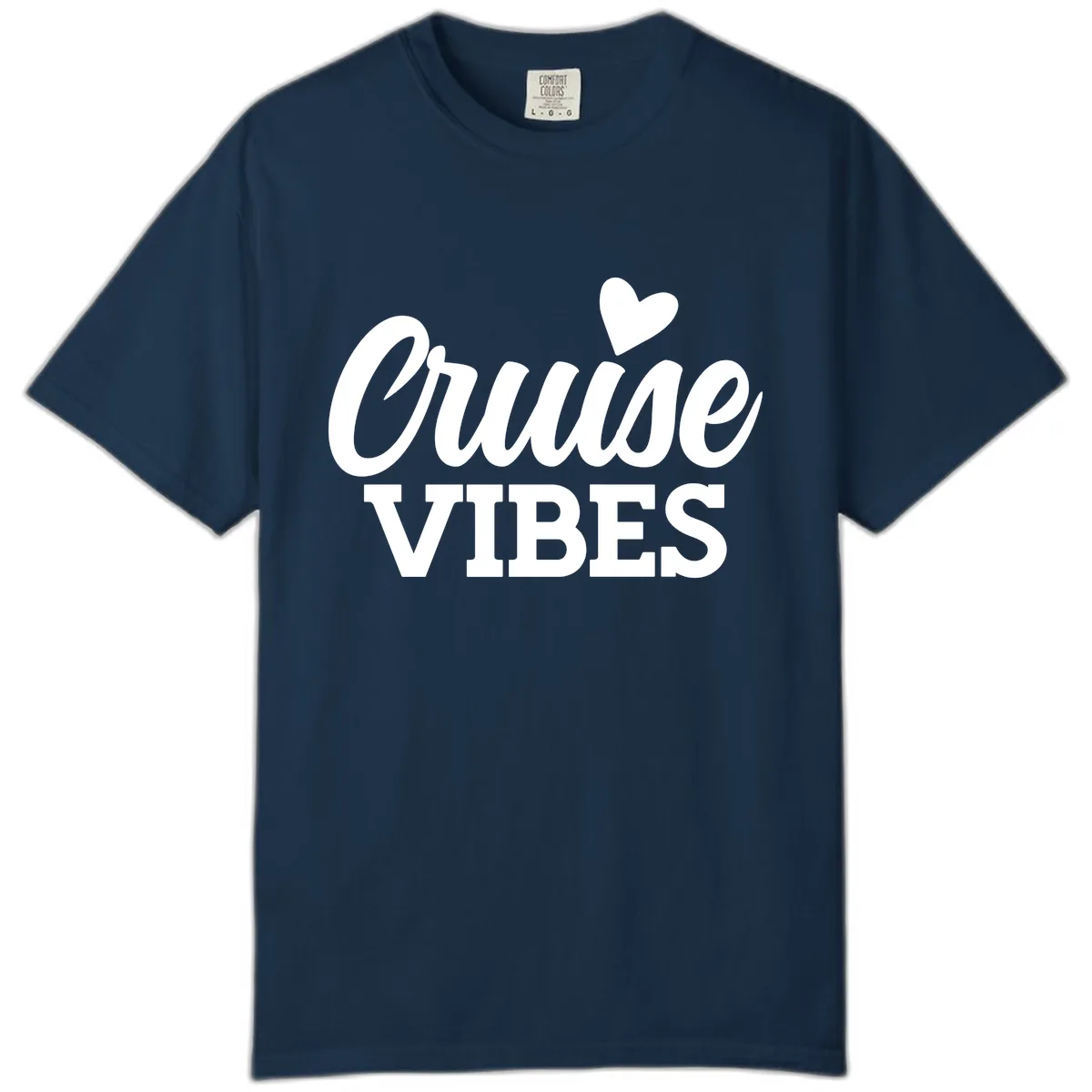 Cruise Vibes Heart Comfort Color in True Navy