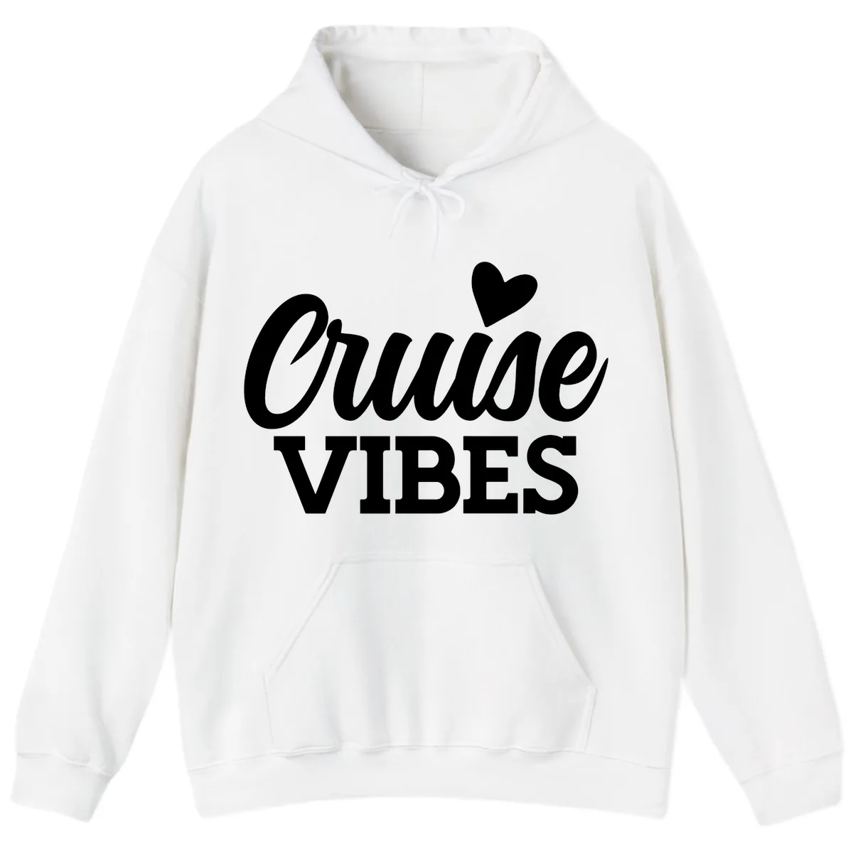 Cruise Vibes Heart Hoodie in White