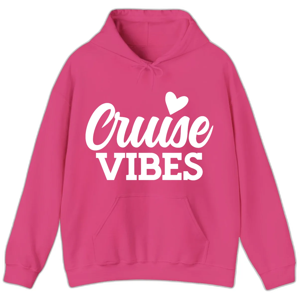 Cruise Vibes Heart Hoodie in Heliconia