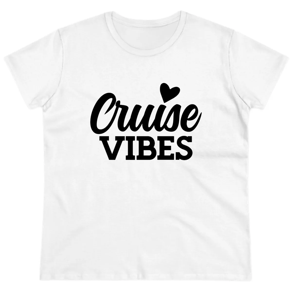 Cruise Vibes Heart Ladies Tee in White