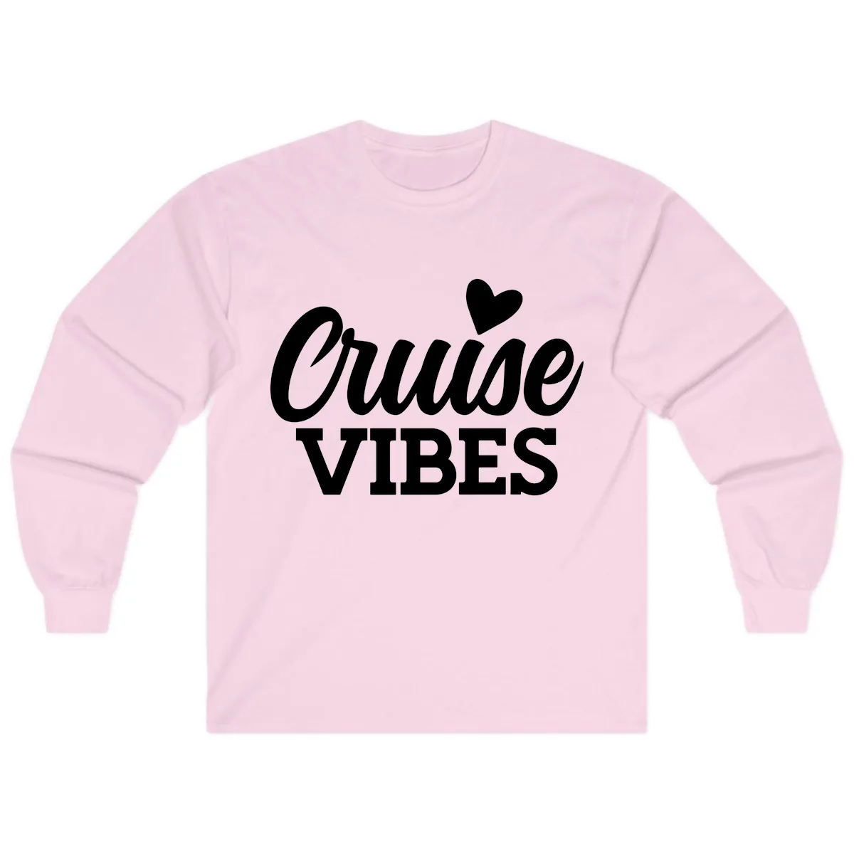 Cruise Vibes Heart Long Sleeve in Light Pink
