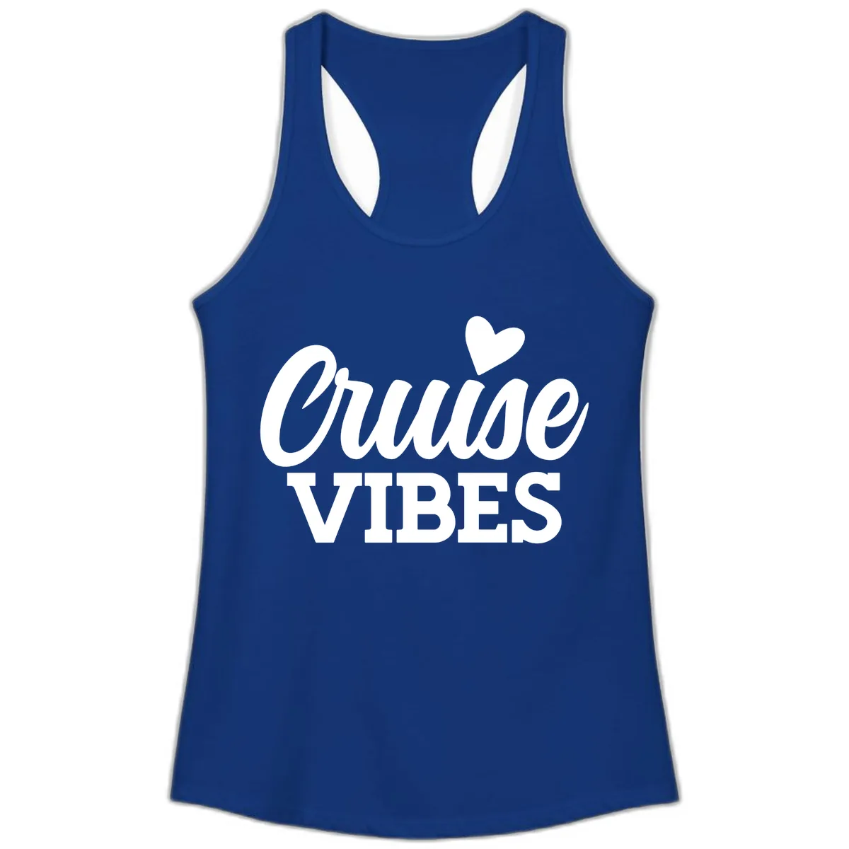 Cruise Vibes Heart Ladies Tank in Solid Royal