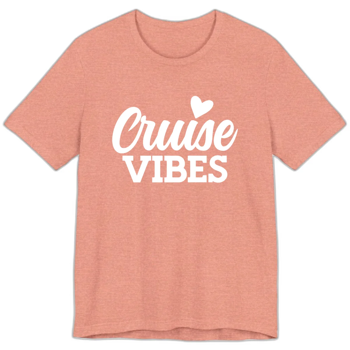 Cruise Vibes Heart Premium T-Shirt in Heather Sunset