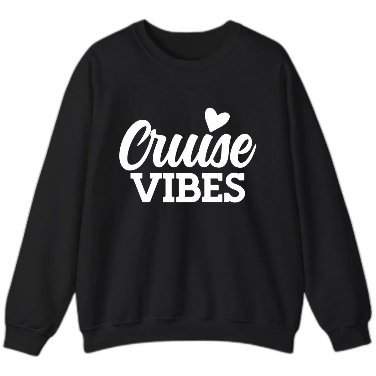 Cruise Vibes Heart Sweatshirt in Black