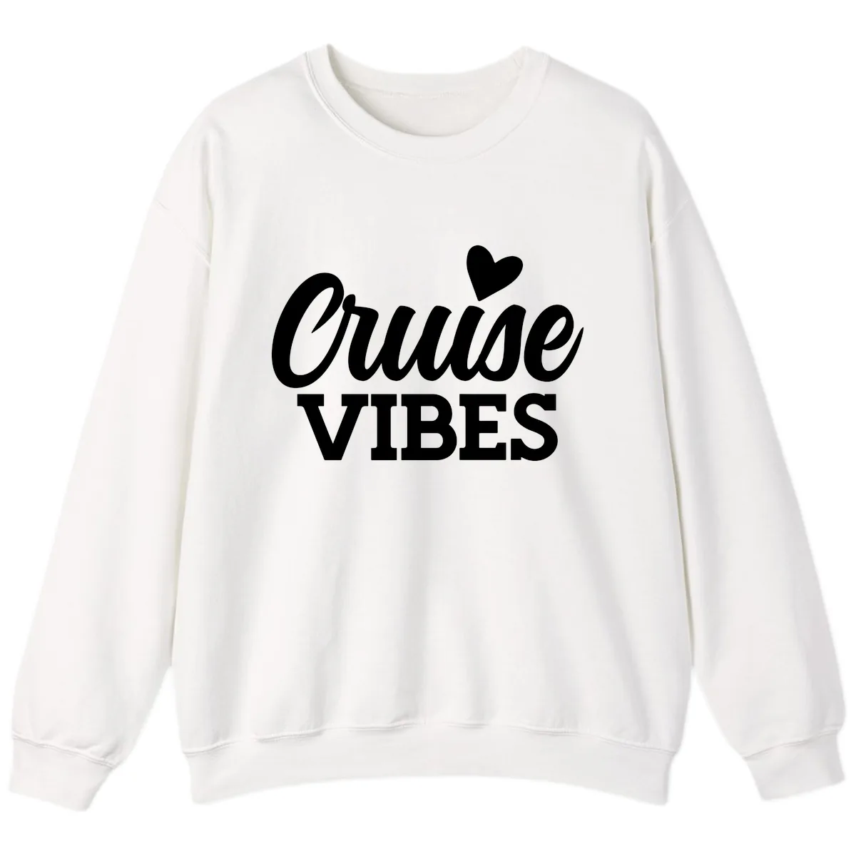 Cruise Vibes Heart Sweatshirt in White