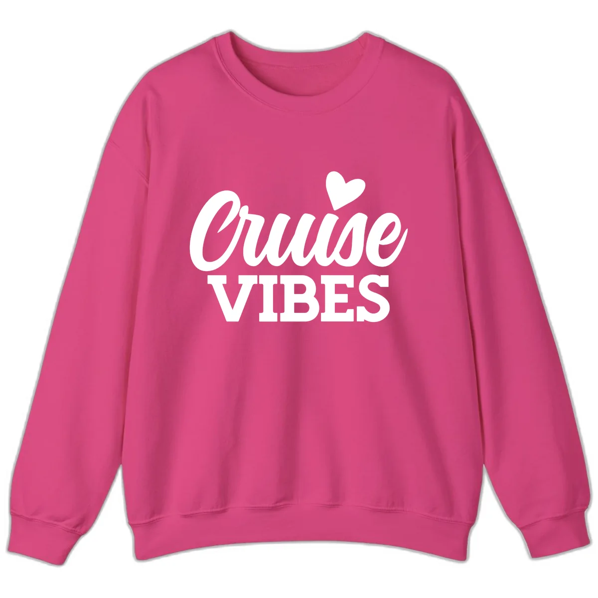 Cruise Vibes Heart Sweatshirt in Heliconia