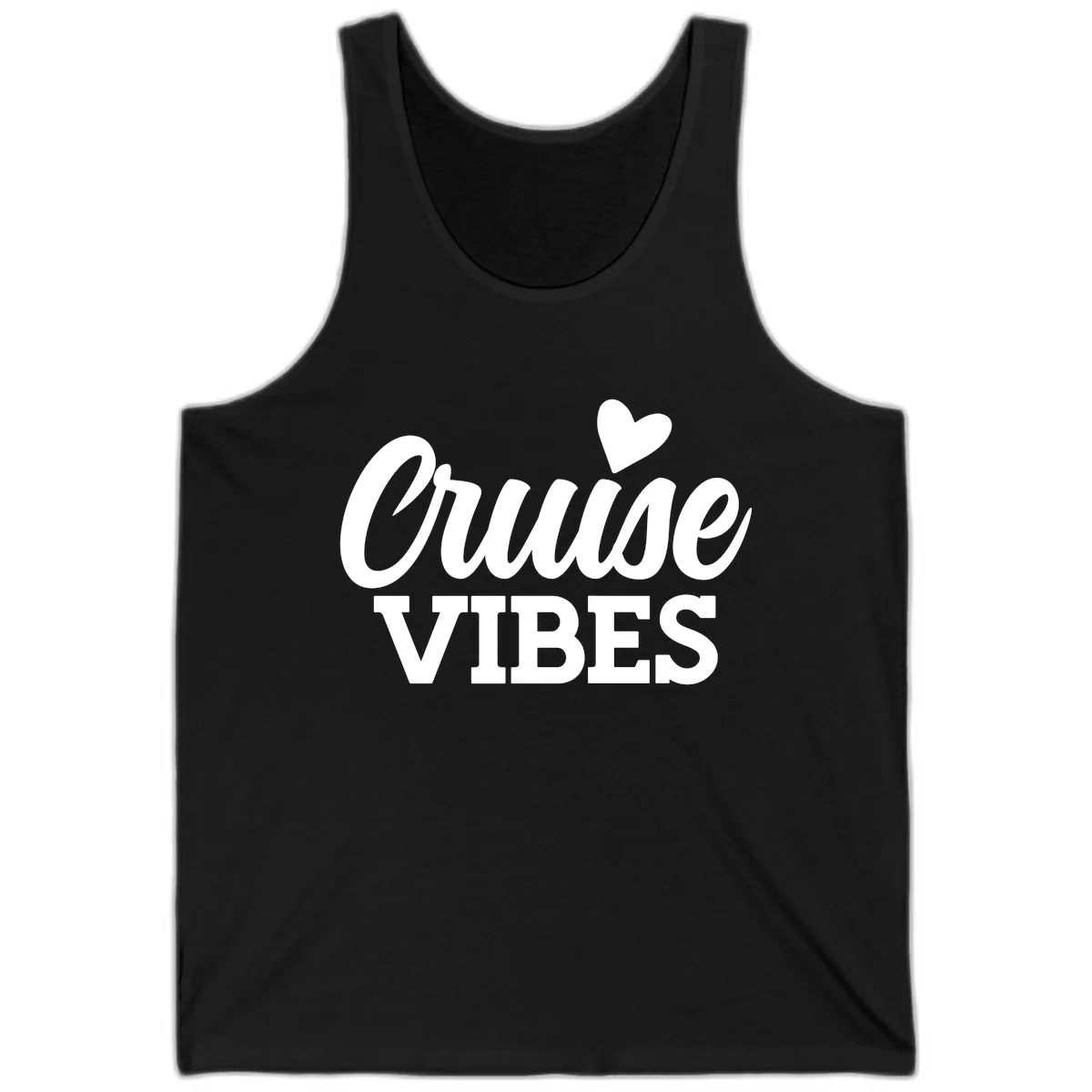Cruise Vibes Heart Tank in Black