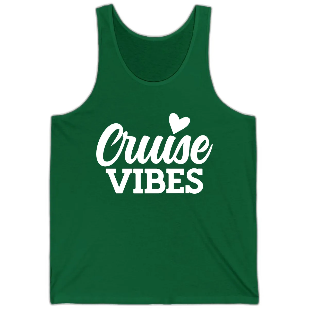 Cruise Vibes Heart Tank in Kelly