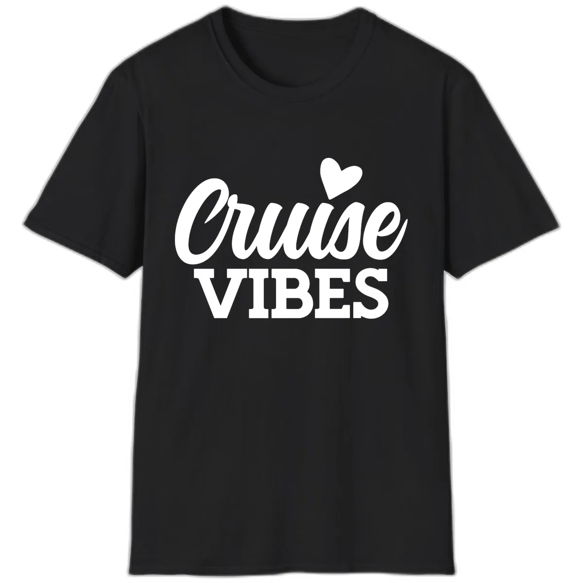 Cruise Vibes Heart T-Shirt in Black
