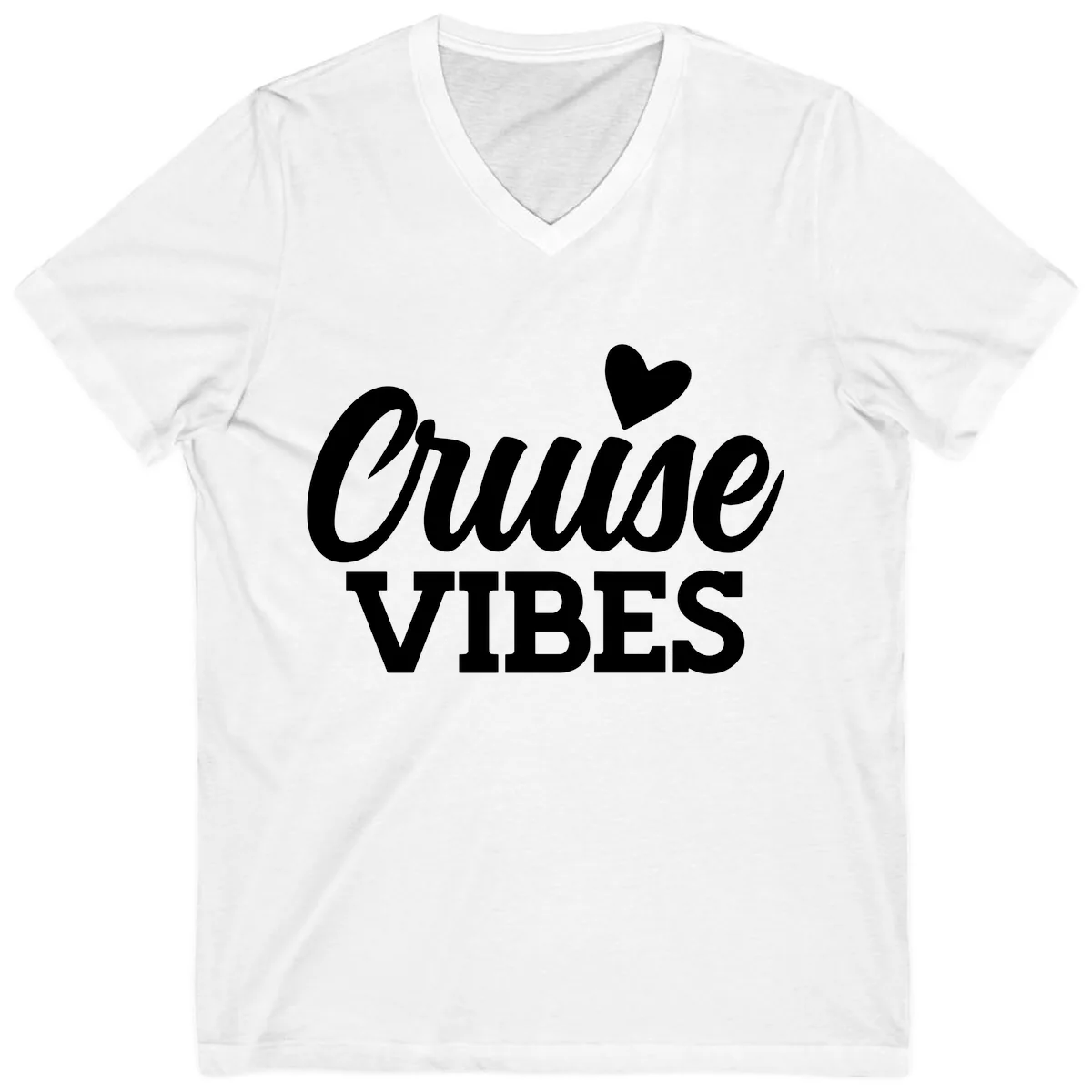 Cruise Vibes Heart V-Neck in White