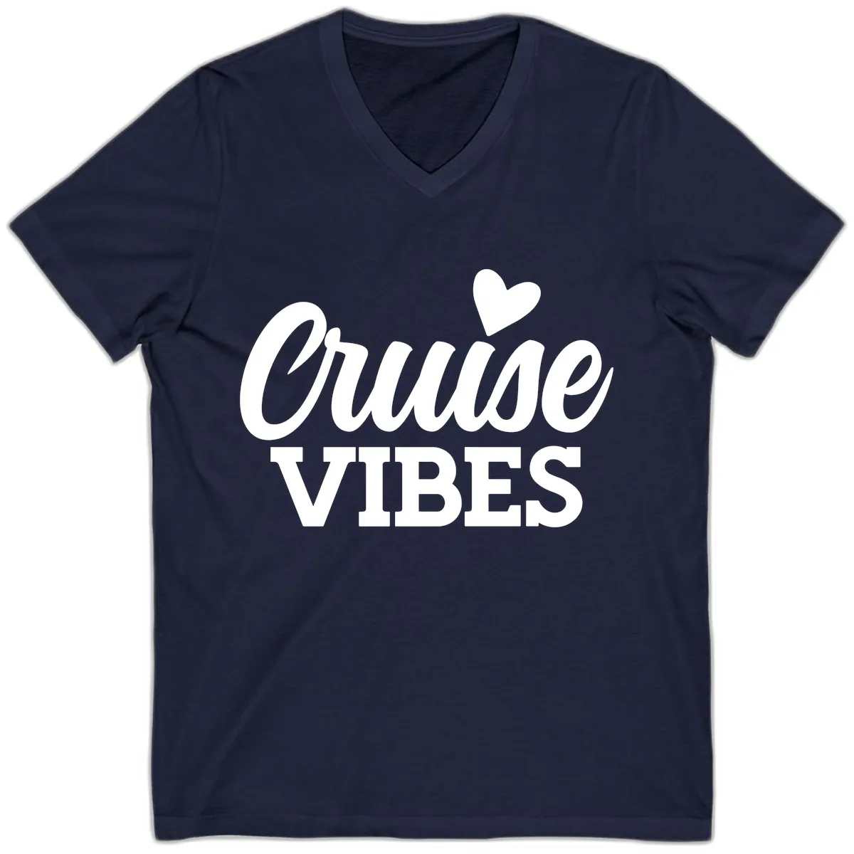Cruise Vibes Heart V-Neck in Navy