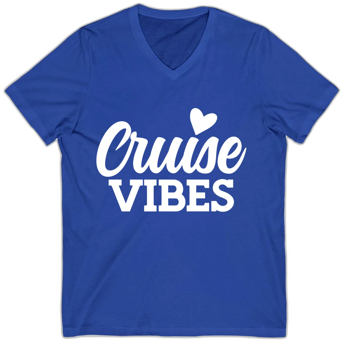 Cruise Vibes Heart V-Neck in True Royal