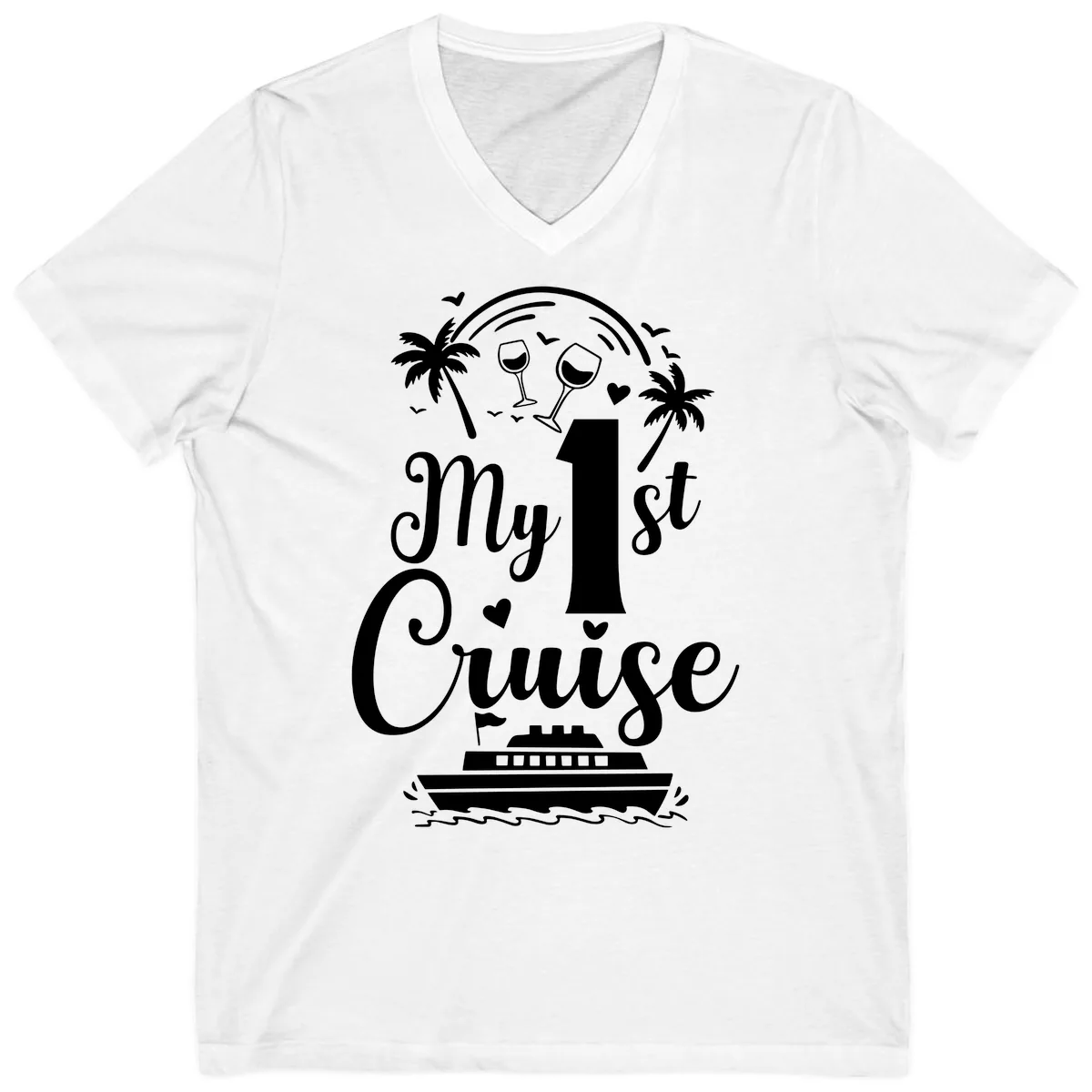 My 1st Cruise V-Neck in White