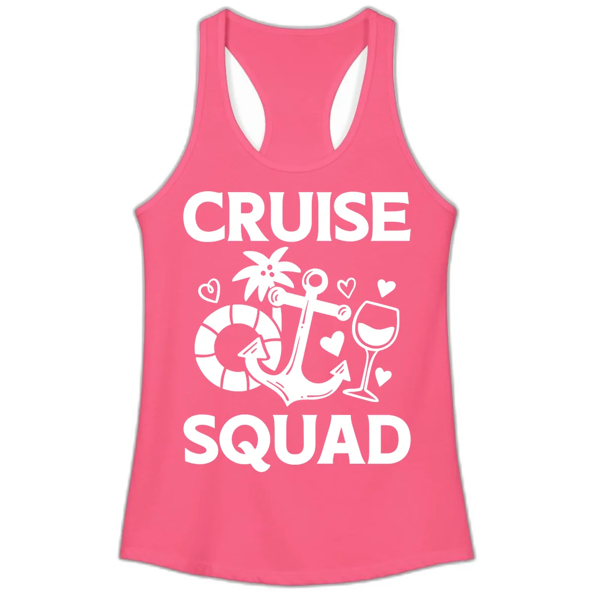 Cruise Squad Ladies Tank in Solid Hot Pink