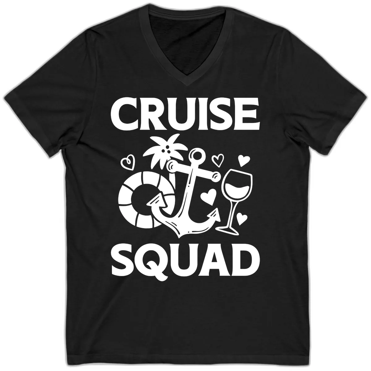 Cruise Squad V-Neck in Black