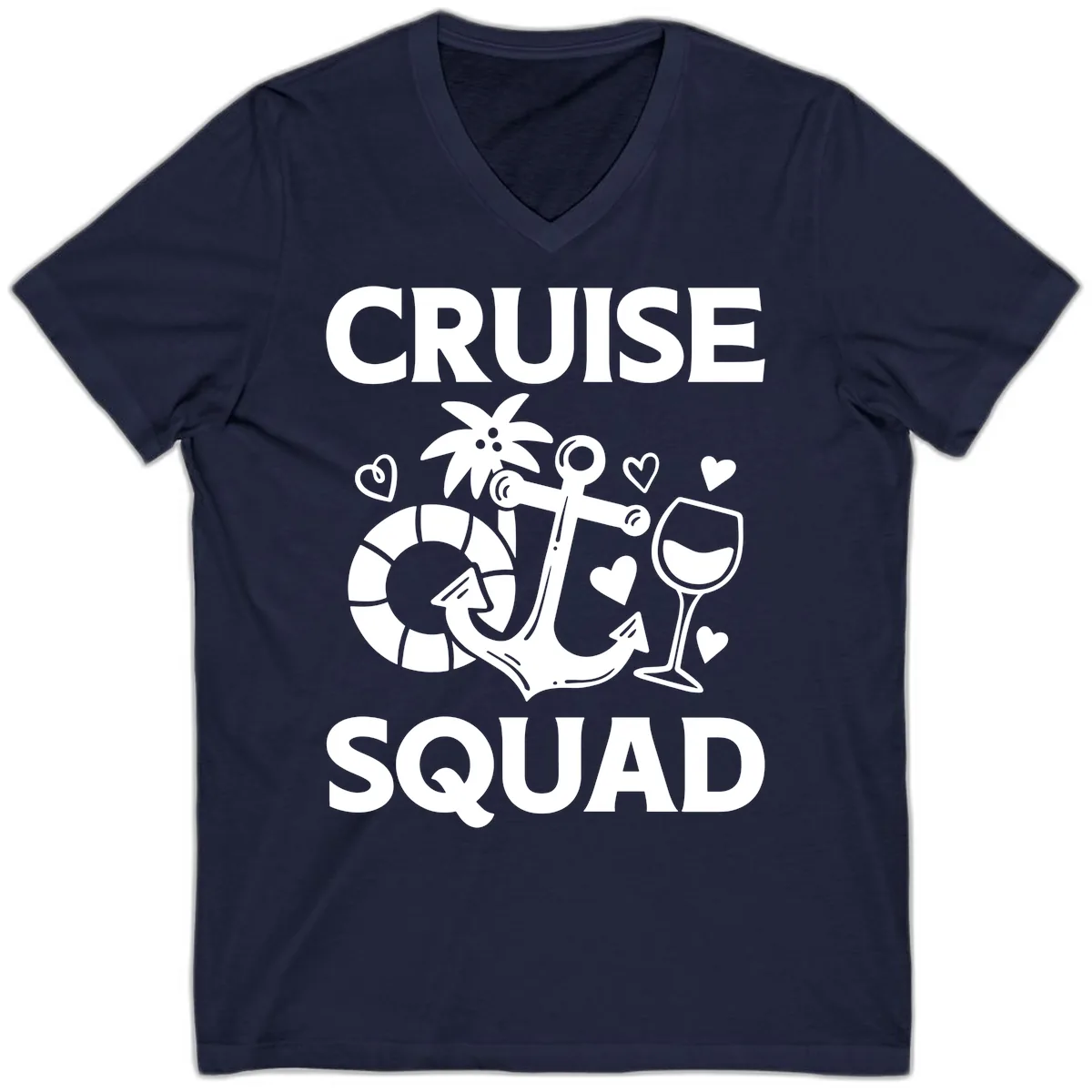 Cruise Squad V-Neck in Navy