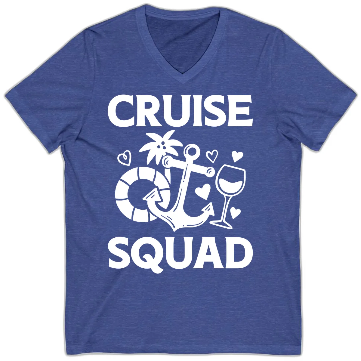 Cruise Squad V-Neck in Heather True Royal