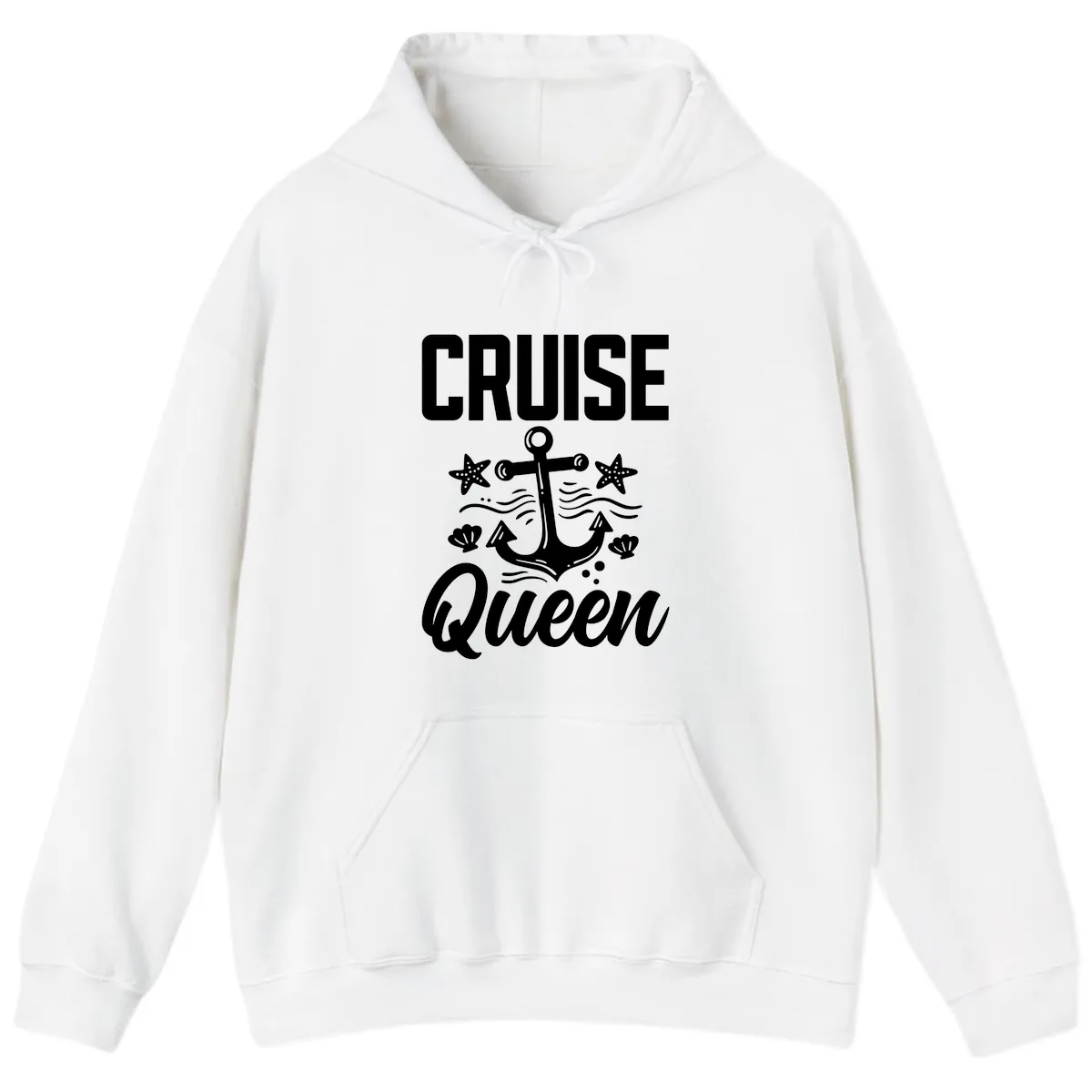 Cruise Queen Anchor Hoodie in White