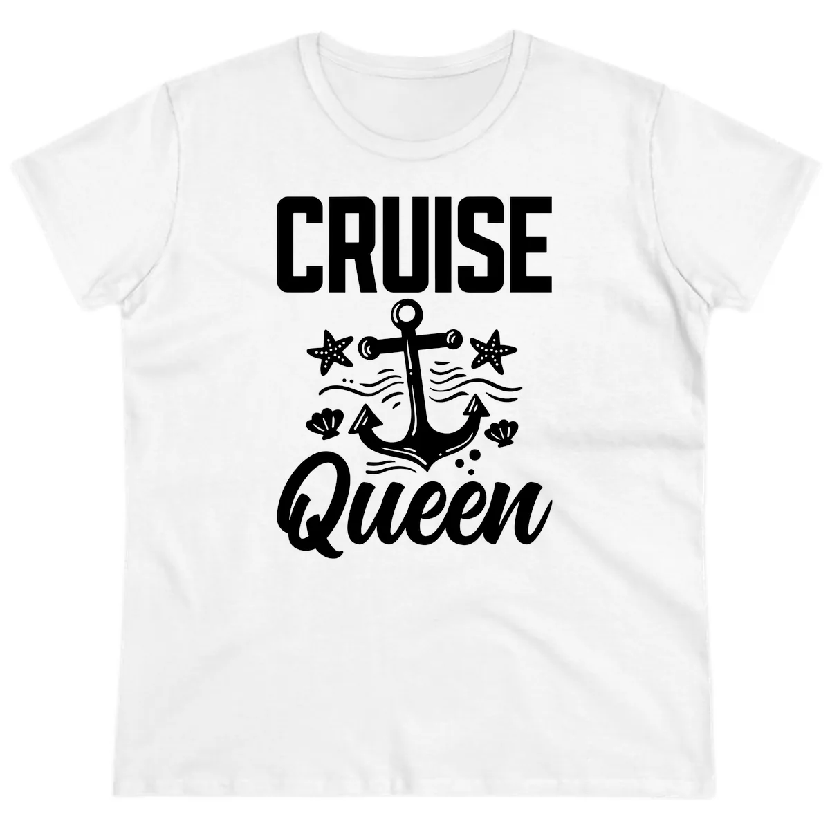 Cruise Queen Anchor Ladies Tee in White