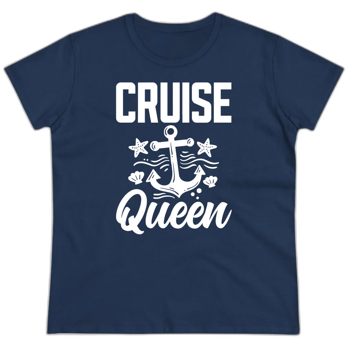 Cruise Queen Anchor Ladies Tee in Navy