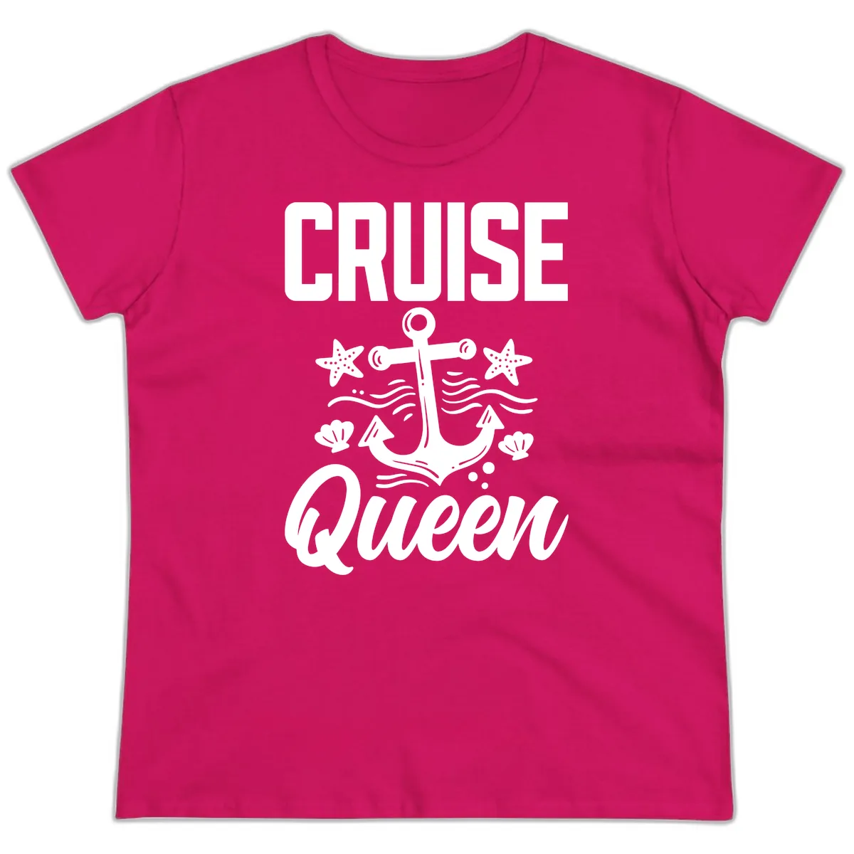 Cruise Queen Anchor Ladies Tee in Heliconia