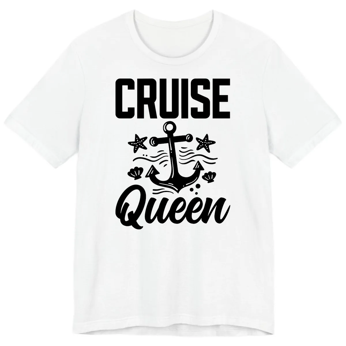 Cruise Queen Anchor Premium T-Shirt in White