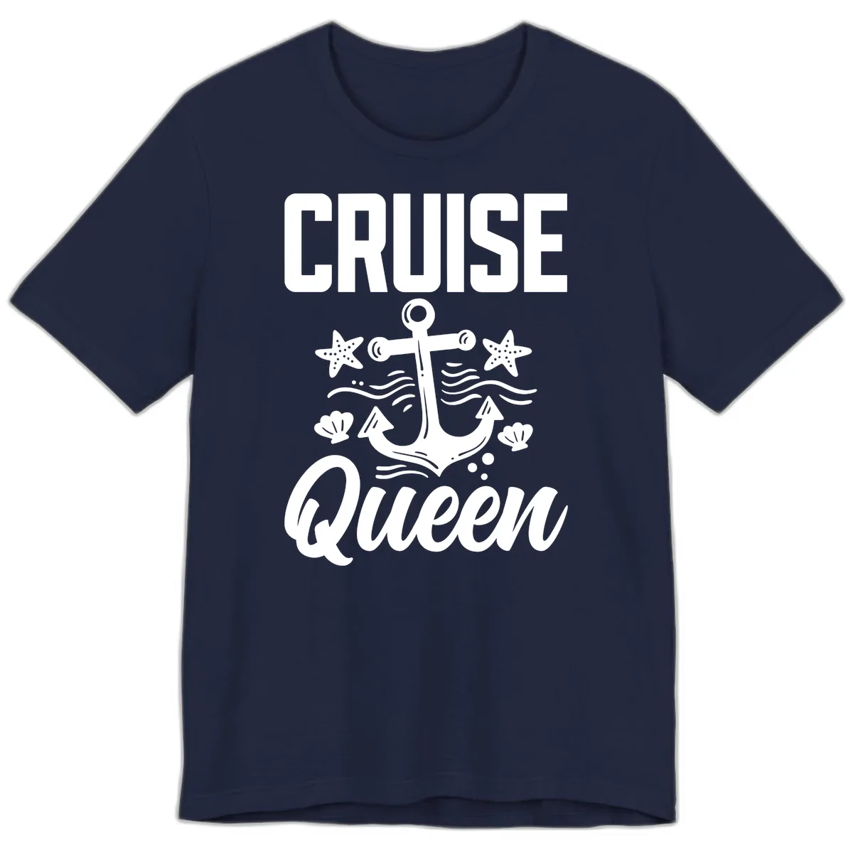 Cruise Queen Anchor Premium T-Shirt in Navy