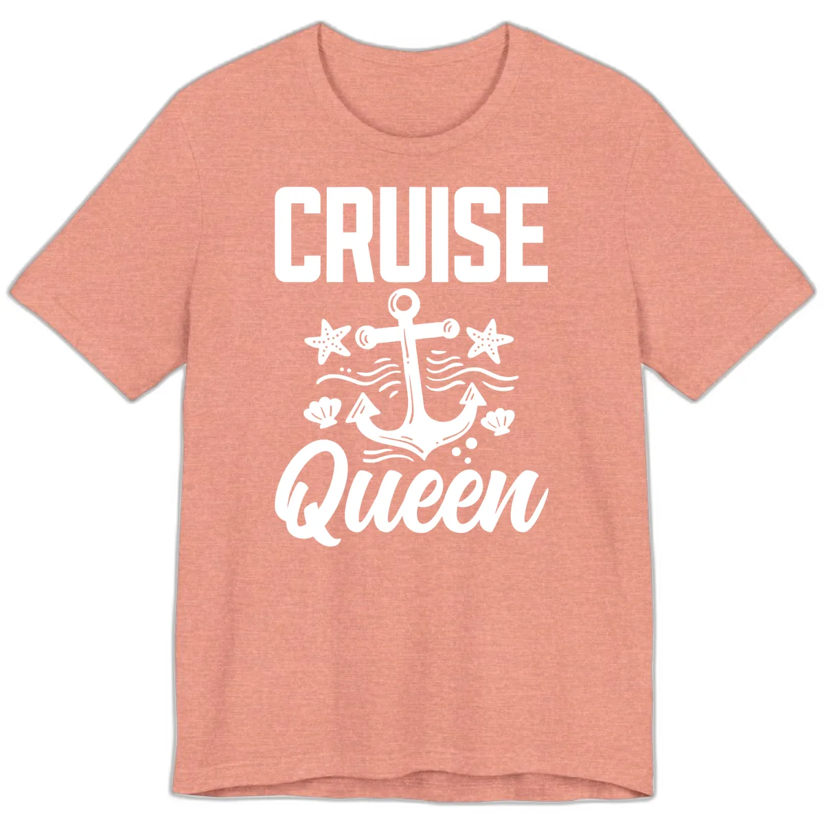 Cruise Queen Anchor Premium T-Shirt in Heather Sunset