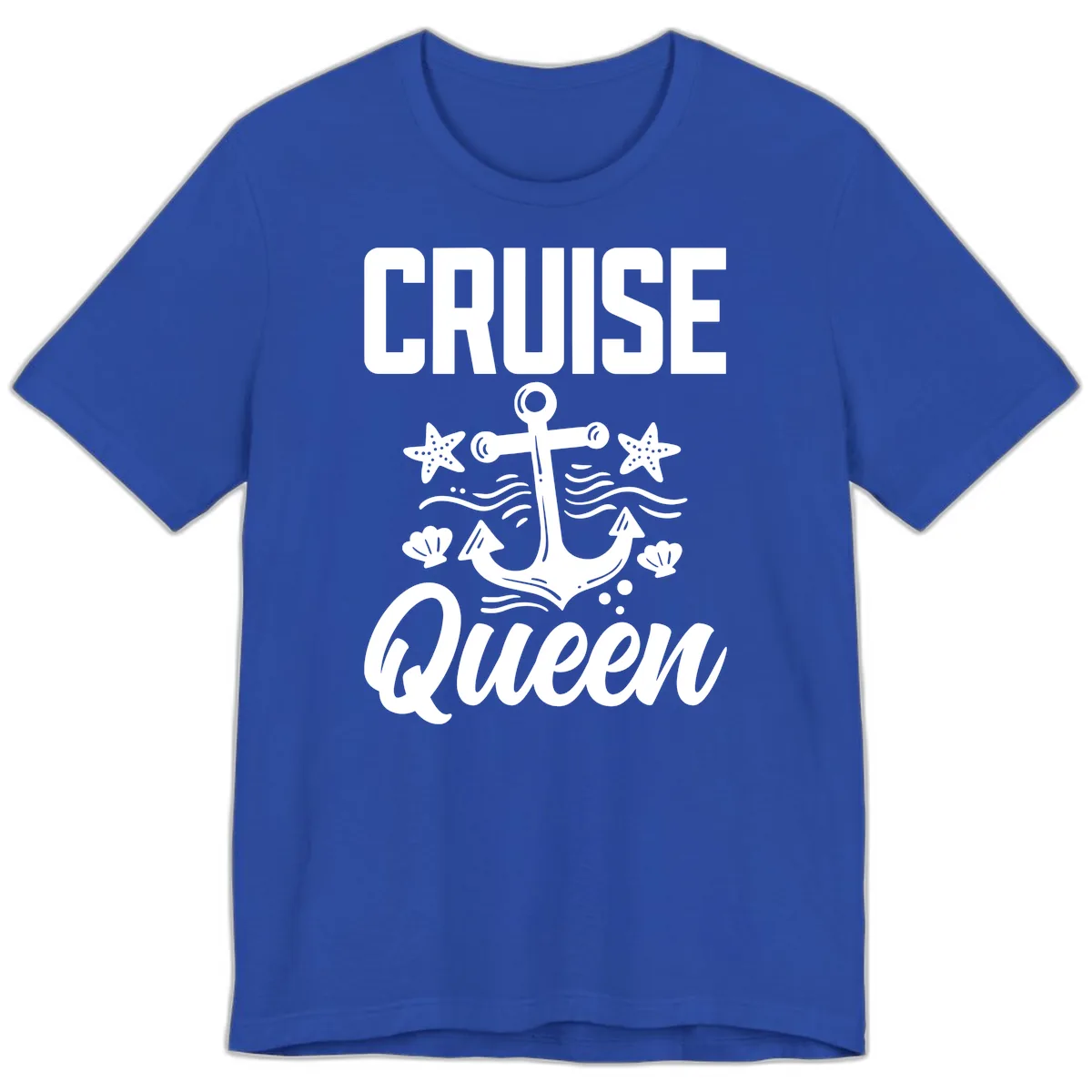 Cruise Queen Anchor Premium T-Shirt in True Royal