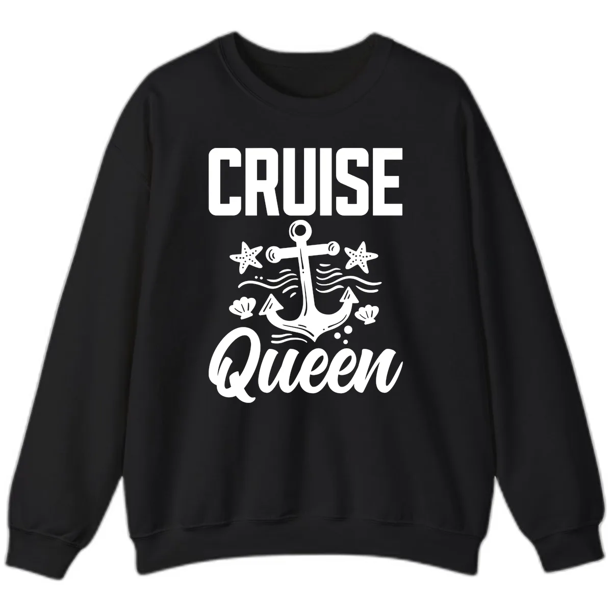 Cruise Queen Anchor Sweatshirt in Black
