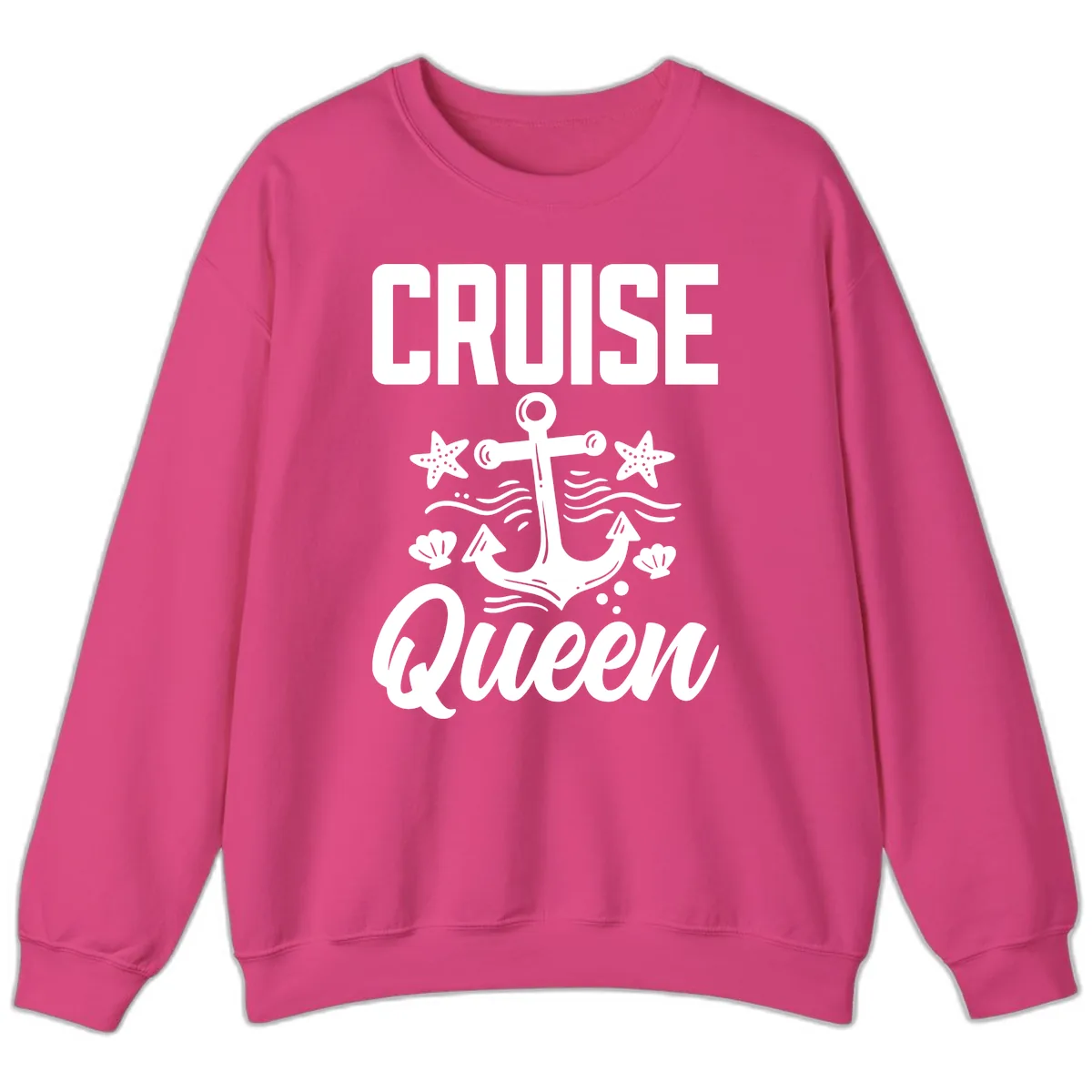 Cruise Queen Anchor Sweatshirt in Heliconia