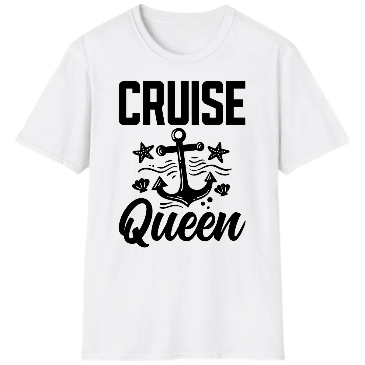 Cruise Queen Anchor T-Shirt in White