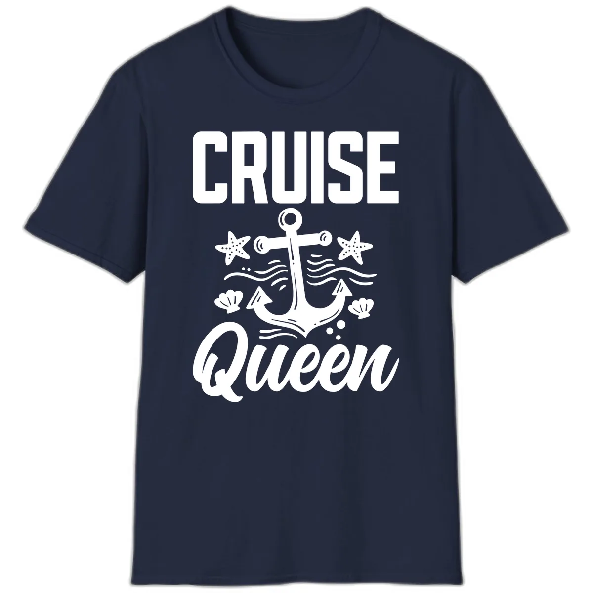 Cruise Queen Anchor T-Shirt in Navy