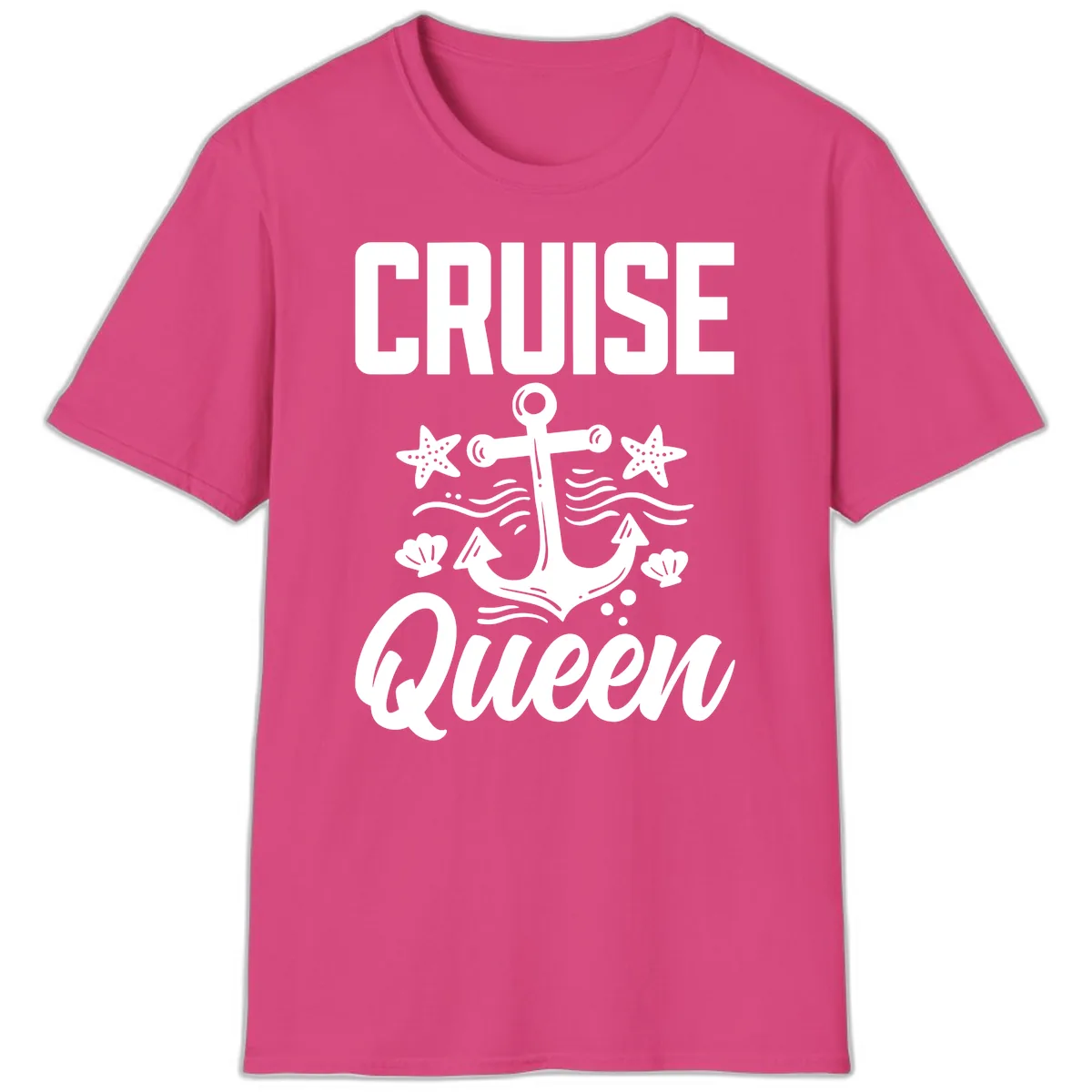 Cruise Queen Anchor T-Shirt in Heliconia